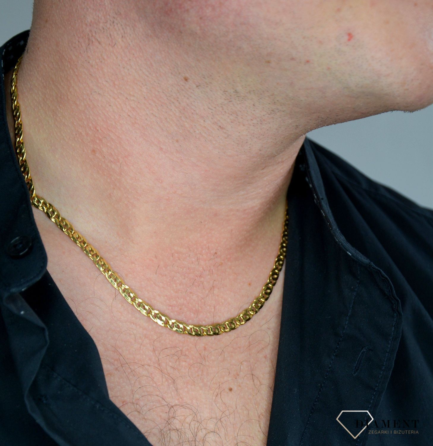 Złoty łańcuszek 585 o szerokości 5 mm DIA-LAN-1249-585 5mm.jpg